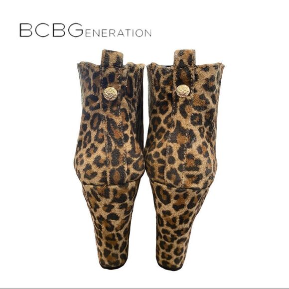 BDBGeneration Cheetah Animal Print Platform Wedge Ankle Boots Booties 7.5 - Picture 5 of 6